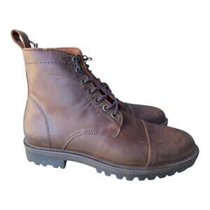 Patina Heritage Cap Toe Leather Ankle Boot Brown Men size 8